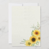 Invitation Annonce de Save the Date Tournesols (Dos)