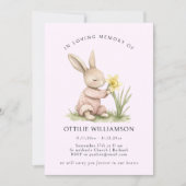Invitation Annonce de souvenir affectueux de lapin (Devant)
