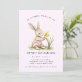Invitation Annonce de souvenir affectueux de lapin (Debout devant)