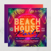Invitation Annonce d'événement du Beach House Club (Devant / Derrière)