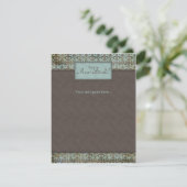 Invitation Annonce d'invitation Damask Brun Turq 5 (Debout devant)