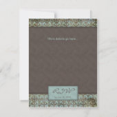 Invitation Annonce d'invitation Damask Brun Turq 5 (Dos)