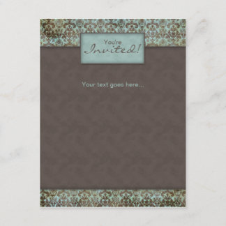 Invitation Annonce d'invitation Damask Brun Turq 5