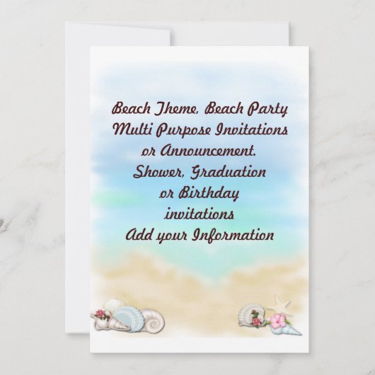 Invitation Annonce d'invitation multifonction Fête de plage (Devant)