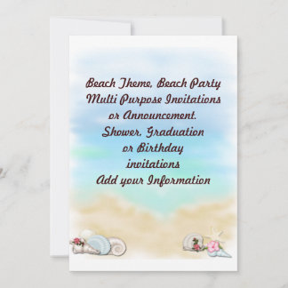 Invitation Annonce d'invitation multifonction Fête de plage