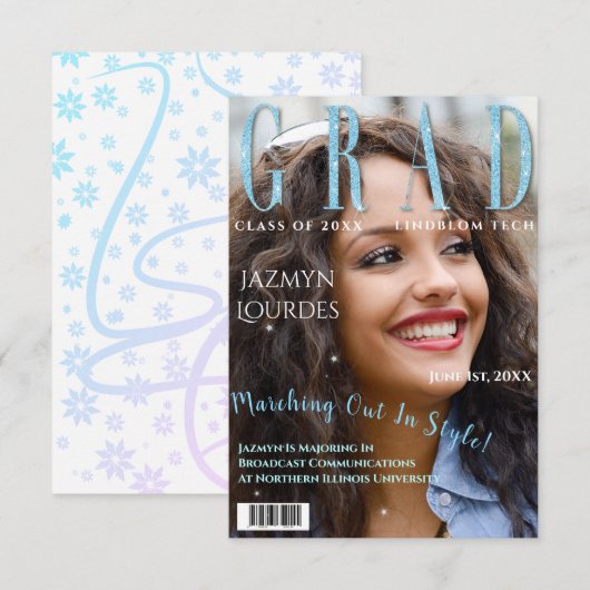 Invitation Annonce d'un diplôme d'études supérieures (Devant / Derrière)