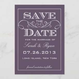 Invitation Annonce élégante de sauvegarde de date en violet a