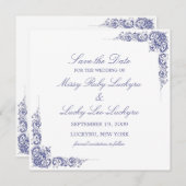 Invitation Annonce élégante de sauvegarde de la date (Devant / Derrière)