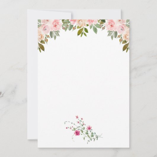 Invitation Annonce Florale Rose (Devant)