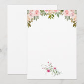 Invitation Annonce Florale Rose (Devant / Derrière)
