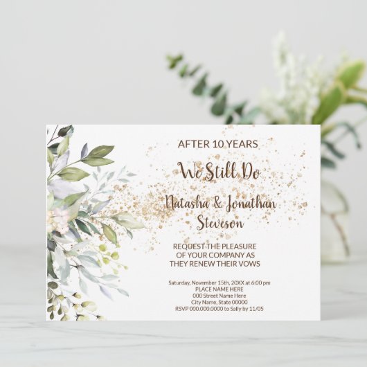 Invitation Annonce Mariage de plantes - Voeux de renouvelleme (Debout devant)