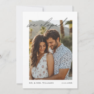 Invitation Annonce Moderne de Mariage en Elopement | "Nous no