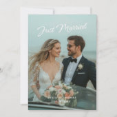 Invitation Annonce photo de mariage tout juste mariés (Devant)