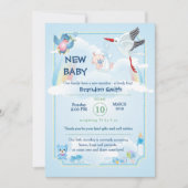 Invitation annonce pour le nouveau bébé, c'est un garçon (Devant)