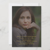 Invitation Annonce recto verso à motif feuille d'or faux dipl (Dos)