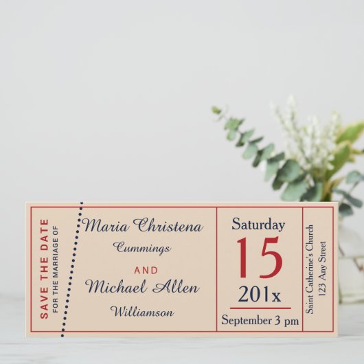 Invitation Annonce rétro d'économiser la date de billet de ma (Debout devant)