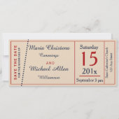 Invitation Annonce rétro d'économiser la date de billet de ma (Devant)