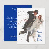 Invitation Annonce RÉTRO pour SAVE THE DATE facile à personna (Devant / Derrière)