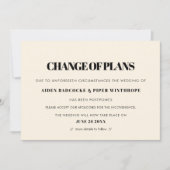 Invitation Annonce simple et chic de changement de date de ma (Devant)