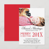 Invitation Annonce vétérinaire de Noël de photo d'animal (Devant / Derrière)