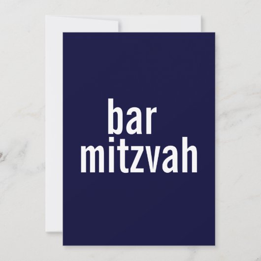 Invitation Annonces à la barre ou au Bat mitzvah {Navy Blue} (Devant)
