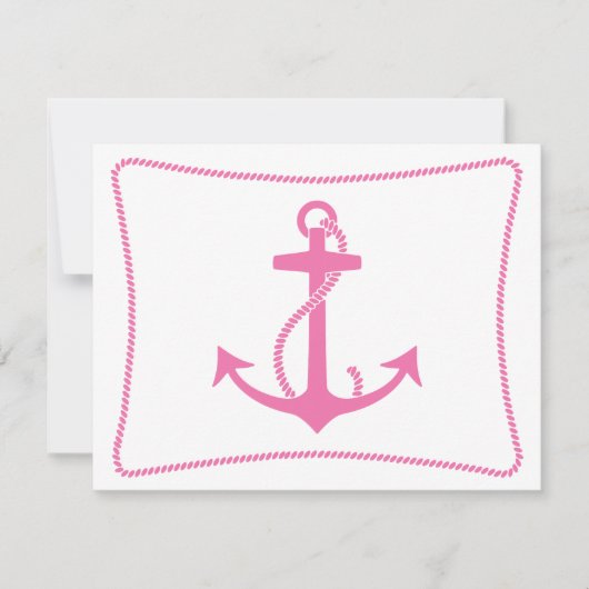 Invitation Annonces Ancres roses (Devant)
