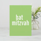 Invitation Annonces bat mitzvah {Vert clair} (Debout devant)