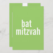 Invitation Annonces bat mitzvah {Vert clair} (Devant / Derrière)