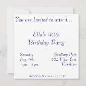 Invitation Annonces d'anniversaire de Denim Butterfly (Dos)