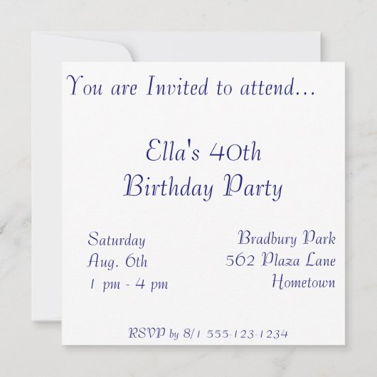 Invitation Annonces d'anniversaire de Denim Butterfly (Dos)