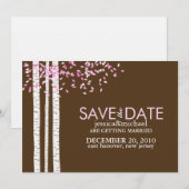 Invitation Annonces d'arbre de bouleau pour réserver la date (Devant / Derrière)