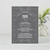 Invitation Annonces de 20XX Chalkboard Graduation (Debout devant)