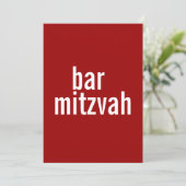 Invitation Annonces de barre ou de Bat mitzvah {Red} (Debout devant)