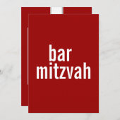 Invitation Annonces de barre ou de Bat mitzvah {Red} (Devant / Derrière)