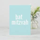 Invitation Annonces de bat mitzvah {Turquoise léger} (Debout devant)