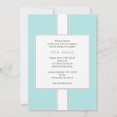 Invitation Annonces de bat mitzvah {Turquoise léger} (Dos)