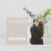 Invitation Annonces de calendrier Enregistrer la date| Mariag (Debout devant)