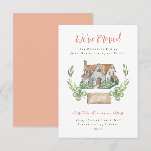 Invitation Annonces de déménagement de nouveau domicile (Devant / Derrière)