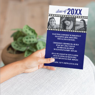 Invitation Annonces de diplôme de photographie [Bleu]