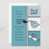 Invitation Annonces de diplôme pour enfants (pour un garçon) (Devant / Derrière)