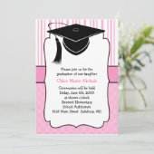 Invitation Annonces de diplôme pour enfants (pour une fille) (Debout devant)