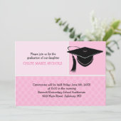 Invitation Annonces de diplôme pour enfants (pour une fille) (Debout devant)