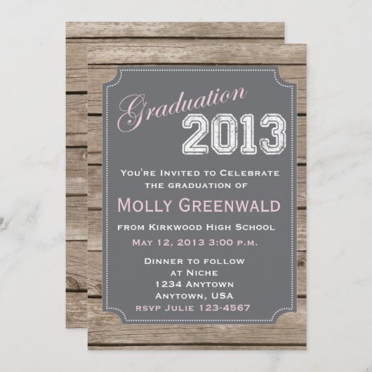 Invitation Annonces de diplômes (Devant / Derrière)