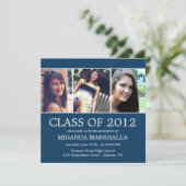 Invitation Annonces de diplômes en photo triples de la Marine (Debout devant)