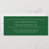 Invitation Annonces de diplômes/Invitations de fêtes [Vert] (Dos)