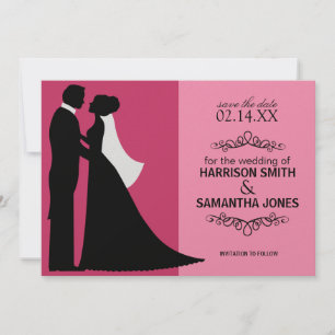 Invitation Annonces de Double Rose pour Sauvegarder la Date