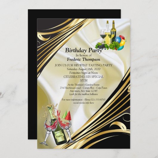 Invitation Annonces de fête d'anniversaire (Devant / Derrière)