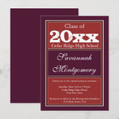 Invitation Annonces de fin d'études secondaires (Devant / Derrière)