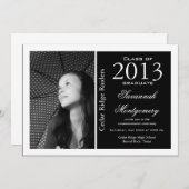 Invitation Annonces de fin d'études secondaires 2013 Noir (Devant / Derrière)