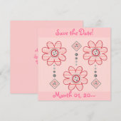 Invitation Annonces de fleurs scintillantes roses uniques (Devant / Derrière)